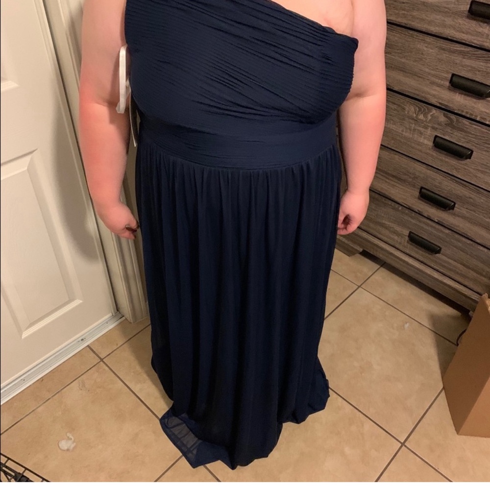 Marine Colored Davids Bridal Bridesmaids Dress.